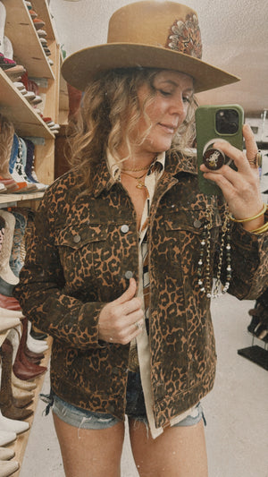 Wild Nature Leopard Denim Jacket (DS)