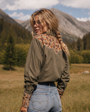 Straight Shooter Duck Camo Pearl Snap Blouse - PREORDER JULY/AUGUST 2026