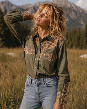 Straight Shooter Duck Camo Pearl Snap Blouse - PREORDER JULY/AUGUST 2026