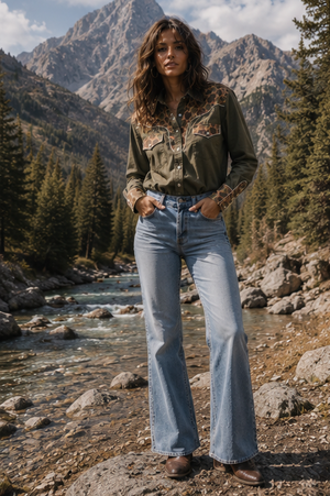 Straight Shooter Duck Camo Pearl Snap Blouse - PREORDER JULY/AUGUST 2026