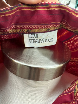 Levi Strauss & Co Retro Stripe Floral Print Vintage Button Up Blouse - Size S/M - 4/6/8