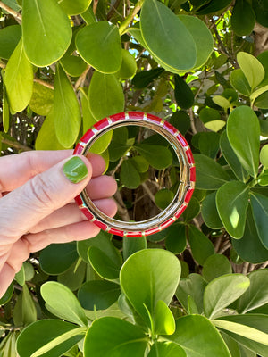 Supersonic Stripe Enamel & Gold Spring Cuff Bangle Bracelet