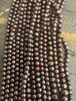 Desert Dawn Copper Freshwater Pearl Necklace (made to order)