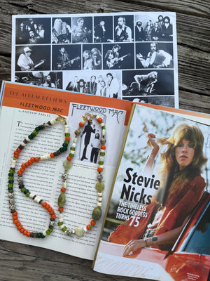 Over My Head Custom Made Orange & Green Bead Mix Necklace Set