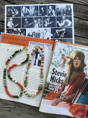 Over My Head Custom Made Orange & Green Bead Mix Necklace Set