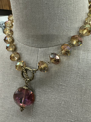 Drops of Jupiter Faceted Crystal Toggle Necklace (custom made to order)