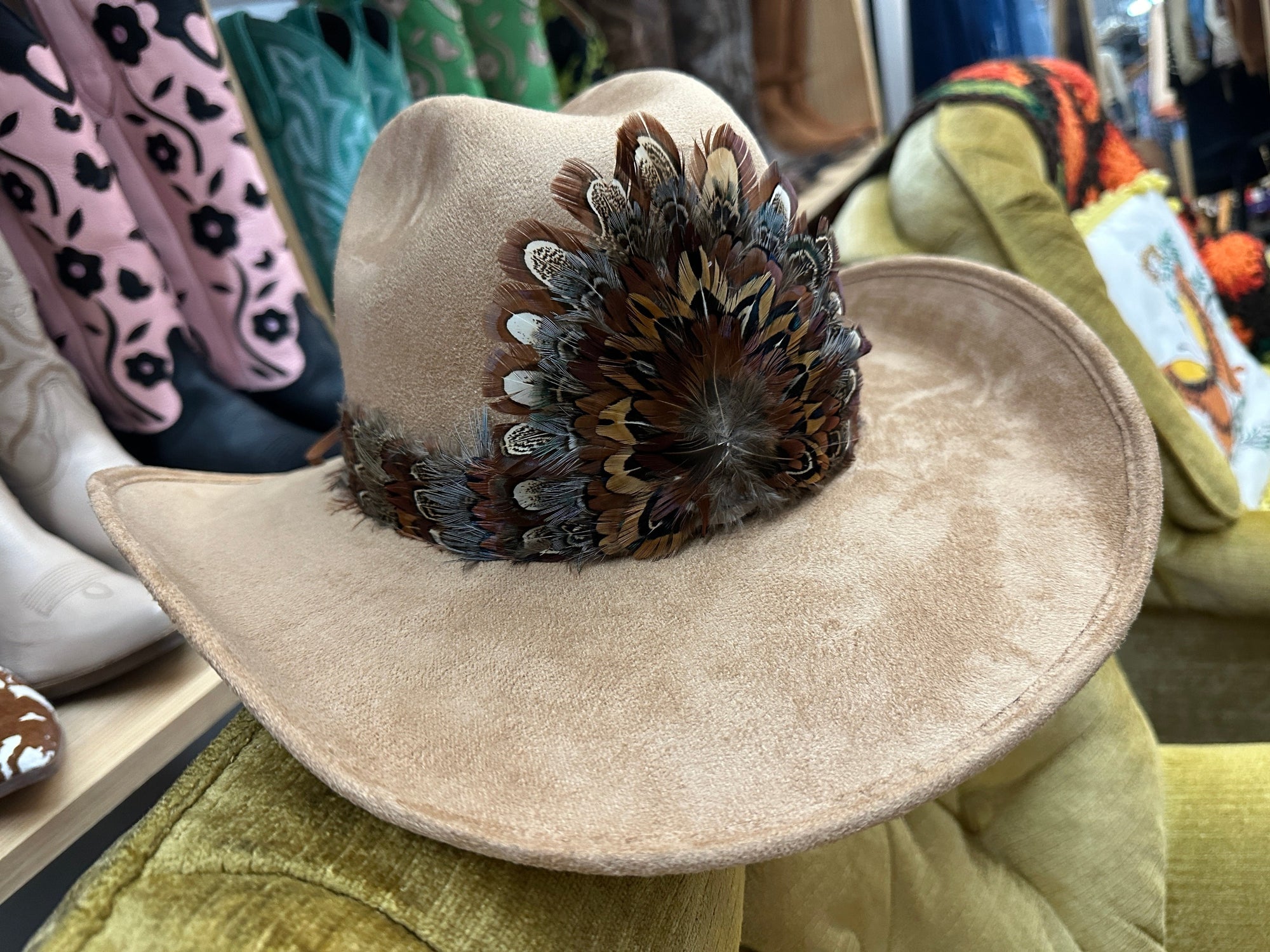 The Urban Cowgirl Western Cattleman Hat & Tall Feather Crown Hatband