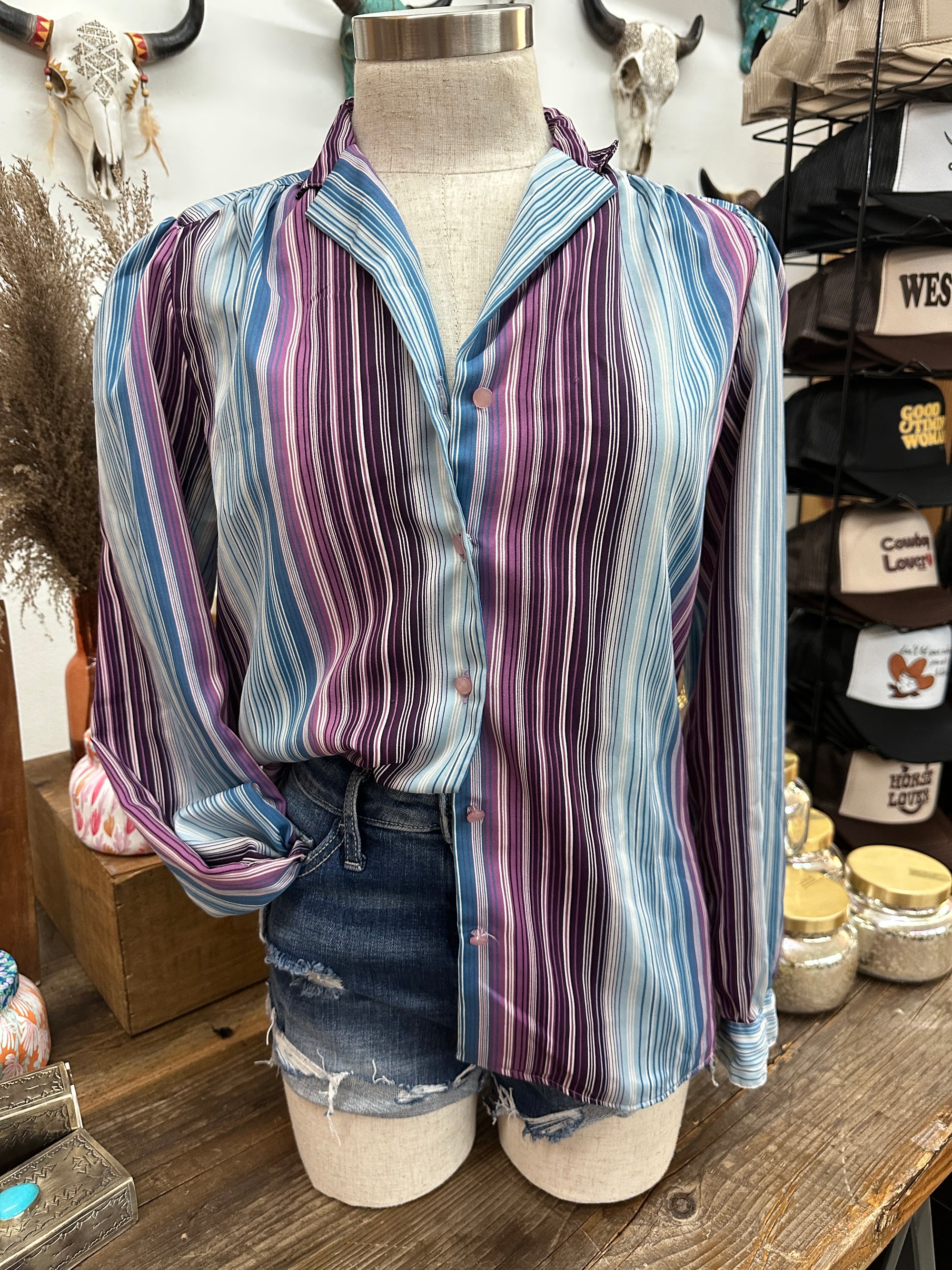 Levi Strauss & Co Striped Vintage Button Up Blouse