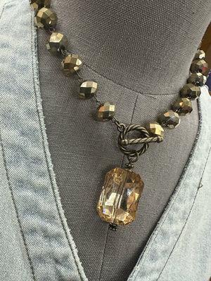 Drops of Jupiter Faceted Crystal Toggle Necklace (custom made to order)