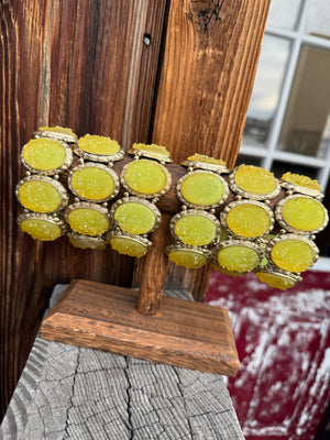 A Lil Druzy Chartreuse Crystal Bracelet