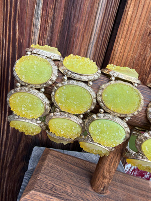 A Lil Druzy Chartreuse Crystal Bracelet