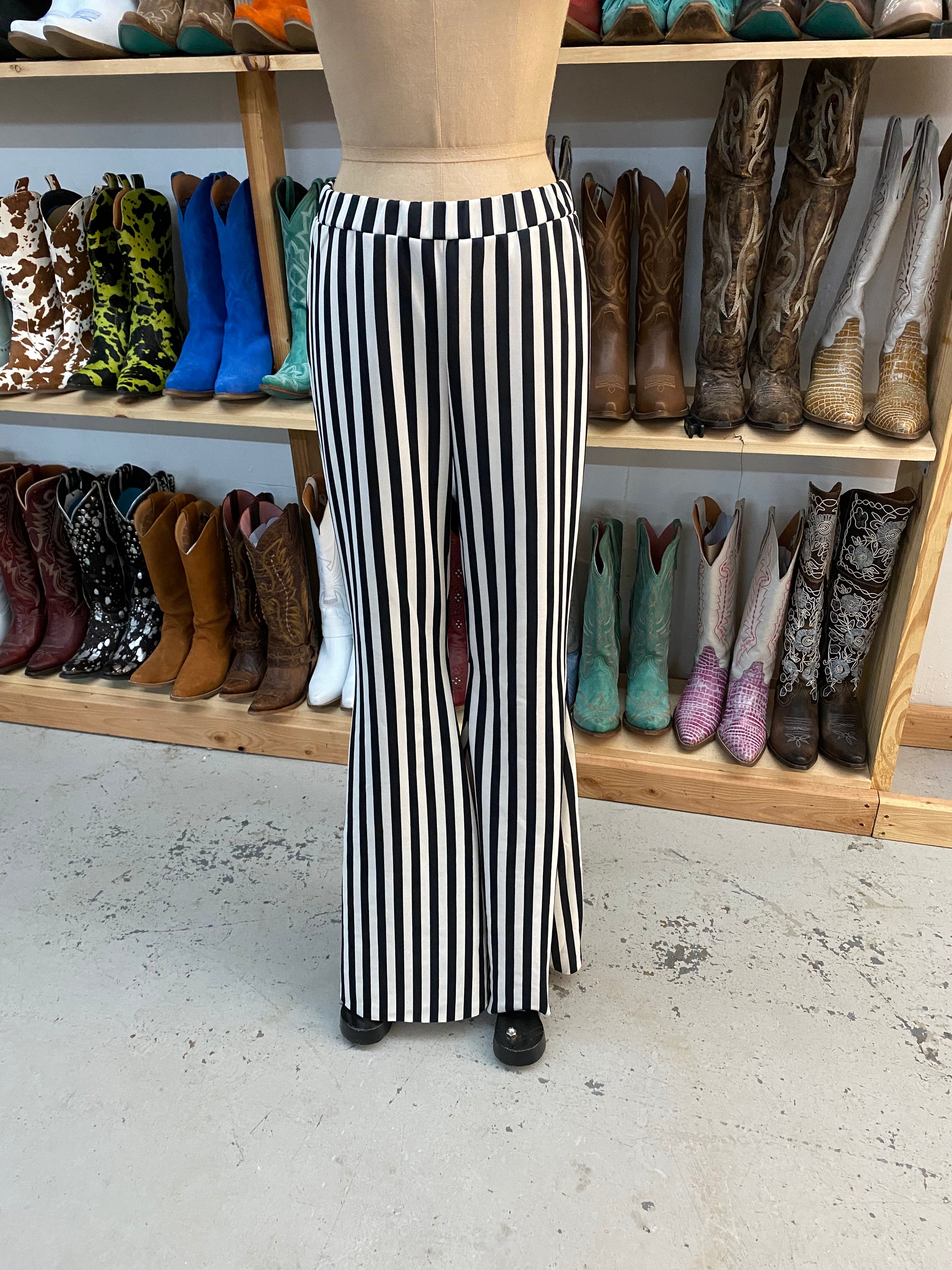 Lil Bee's Bohemian Black/White Striped Bell Bottoms ~ Size M & L ~ Queen Bee’s Closet #1155