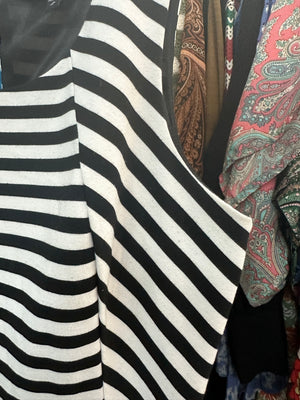 Express Black & White Stripe Sleeveless Dress - Medium