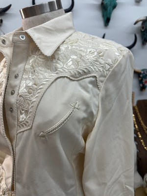 Sweet Freedom Embroidered Floral Pearl Snap Button Up Blouse