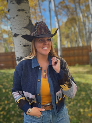 Sunset Canyon Knit Horse Sweater Cardigan