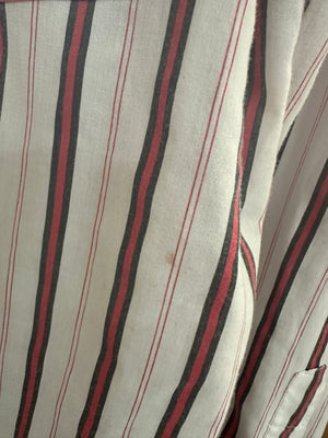 Chute #1 Classic Red & White Striped Western Yoke Vintage Pearl Snap Button Up - Men's Medium/Women's 8/10/12
