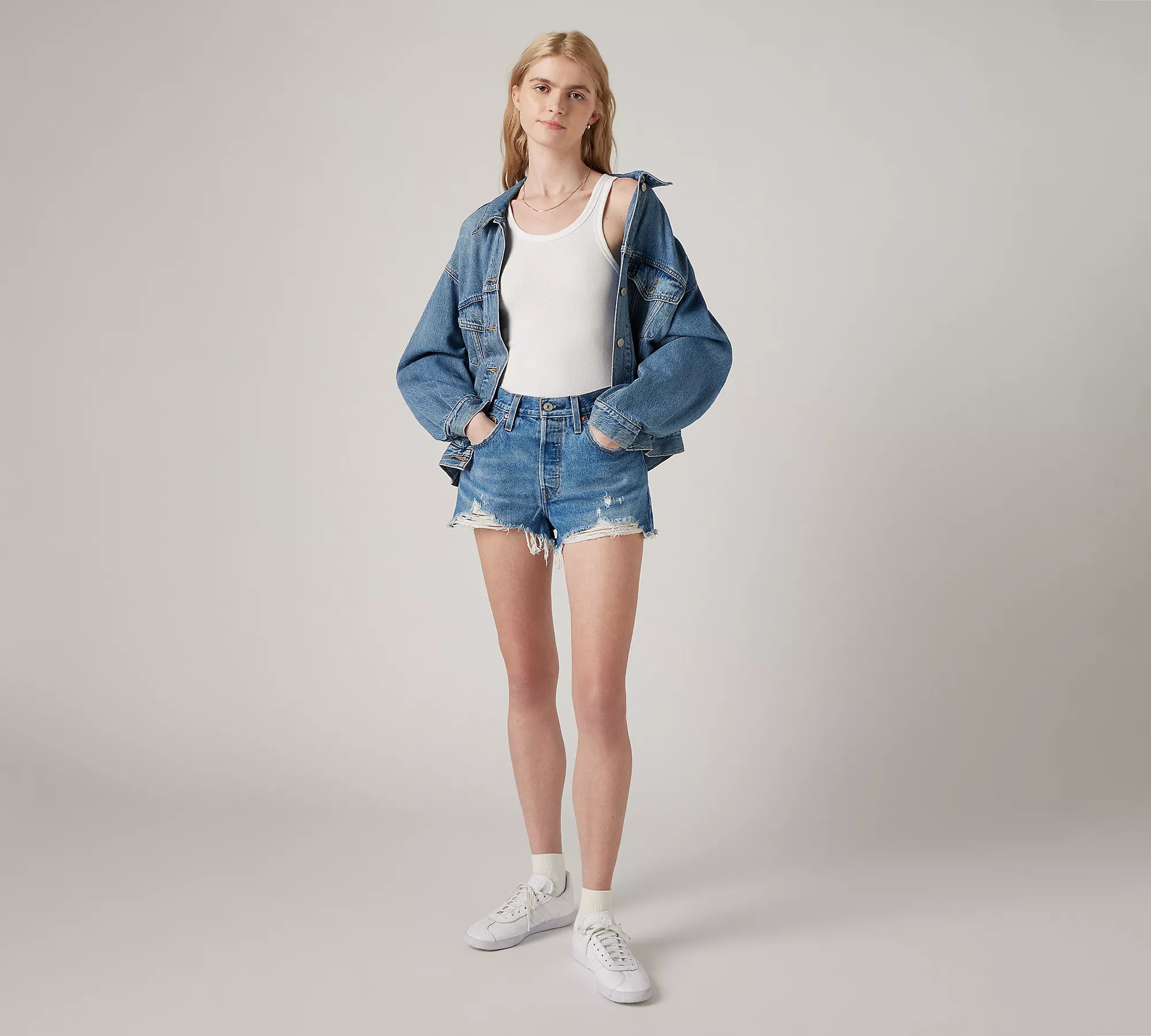 Short En Jean Levi's 501 - Bleu Clair - Taille 25/26 - Bouton Fly - 100% Coton - Neuf Avec étiquettes