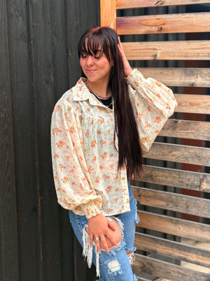 Spring Fling Floral Yoke Blouse