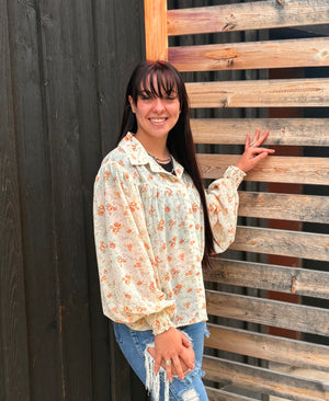 Spring Fling Floral Yoke Blouse