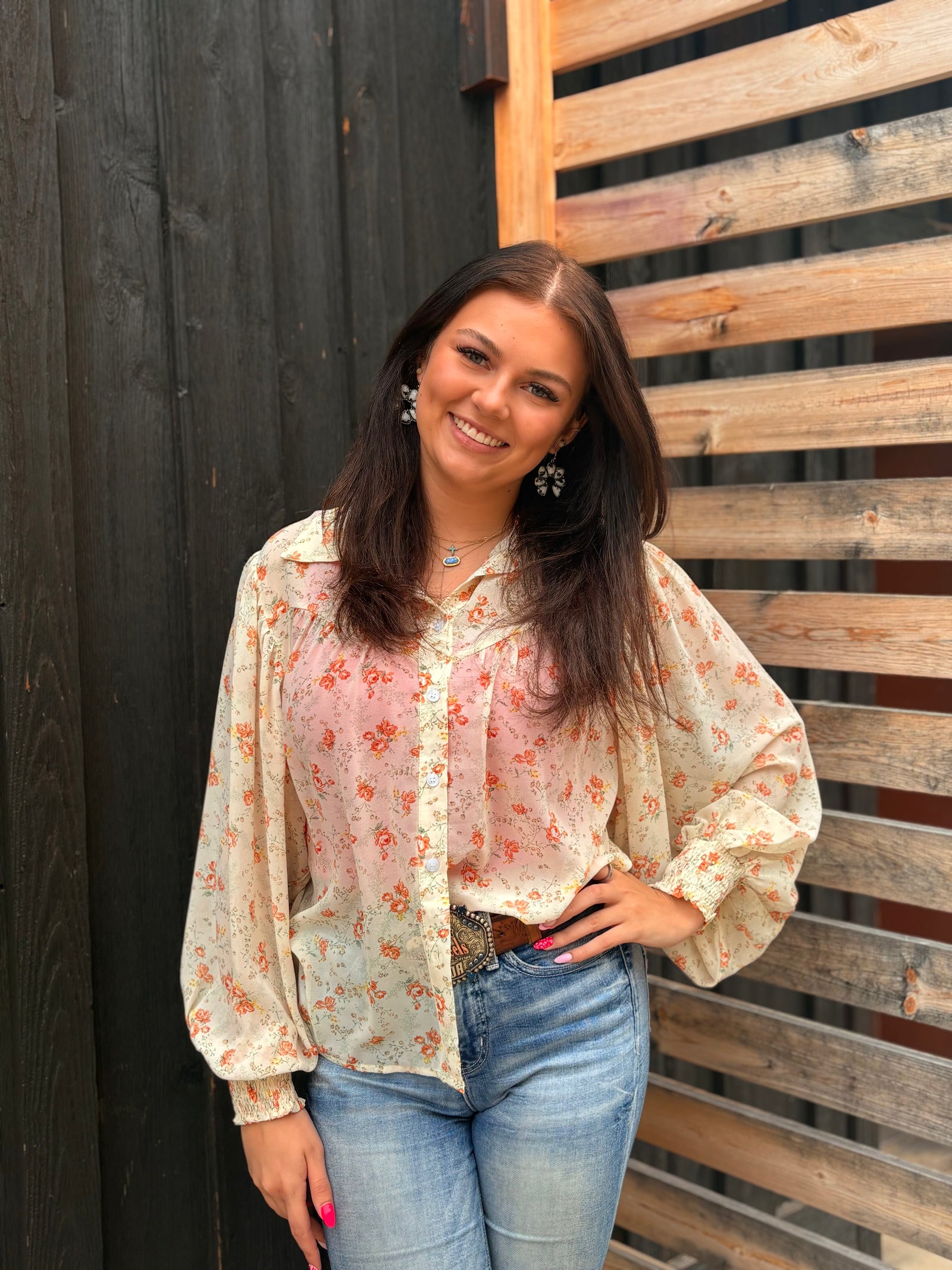 Spring Fling Floral Yoke Blouse