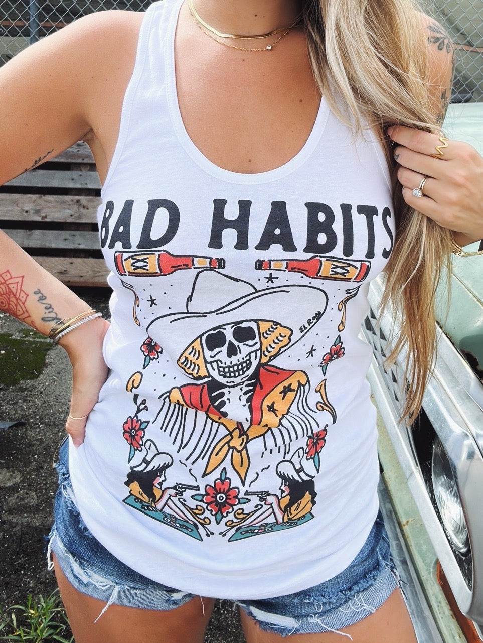 Bad Habits Racer Back Tank Top (made to order) RBR