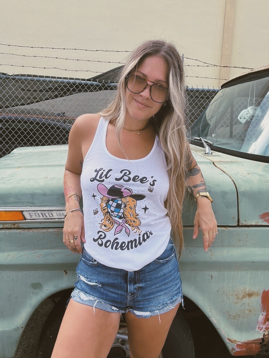 Lil Bee's Disco Cowgirl Racer Back Tank Top (made to order) RBR