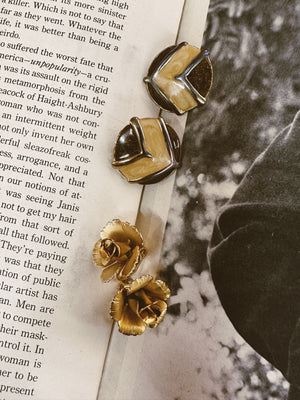 Retro & Floral Vintage Clip On Earring Set &/or Hat Pin Set
