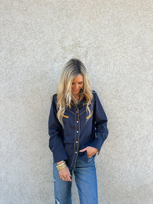 Prodigal Blues Pearl Snap Blouse - PREORDER DECEMBER 2025