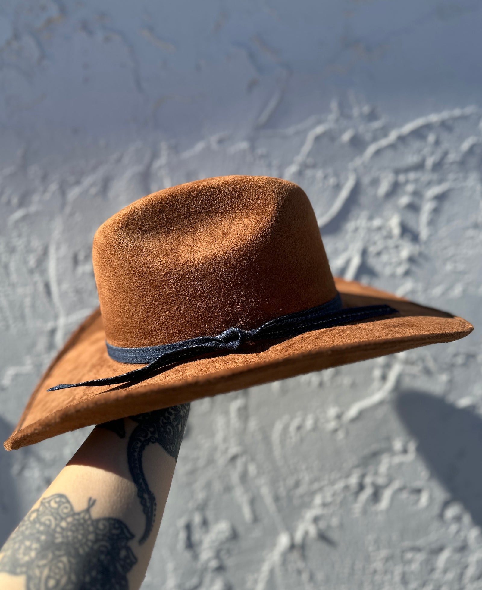 Denim Tie Hat Band