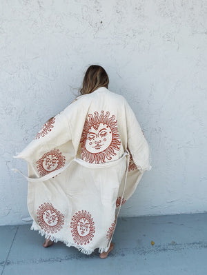 Under The Tuscan Hand Painted Sun Kaftan Robe ~ MADE TO ORDER
