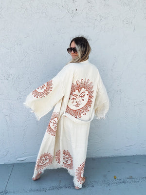 Under The Tuscan Hand Painted Sun Kaftan Robe ~ MADE TO ORDER