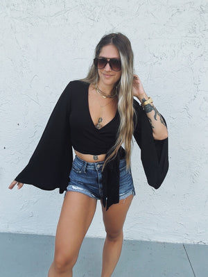 She's Got It All Bell Sleeve Wrap Top