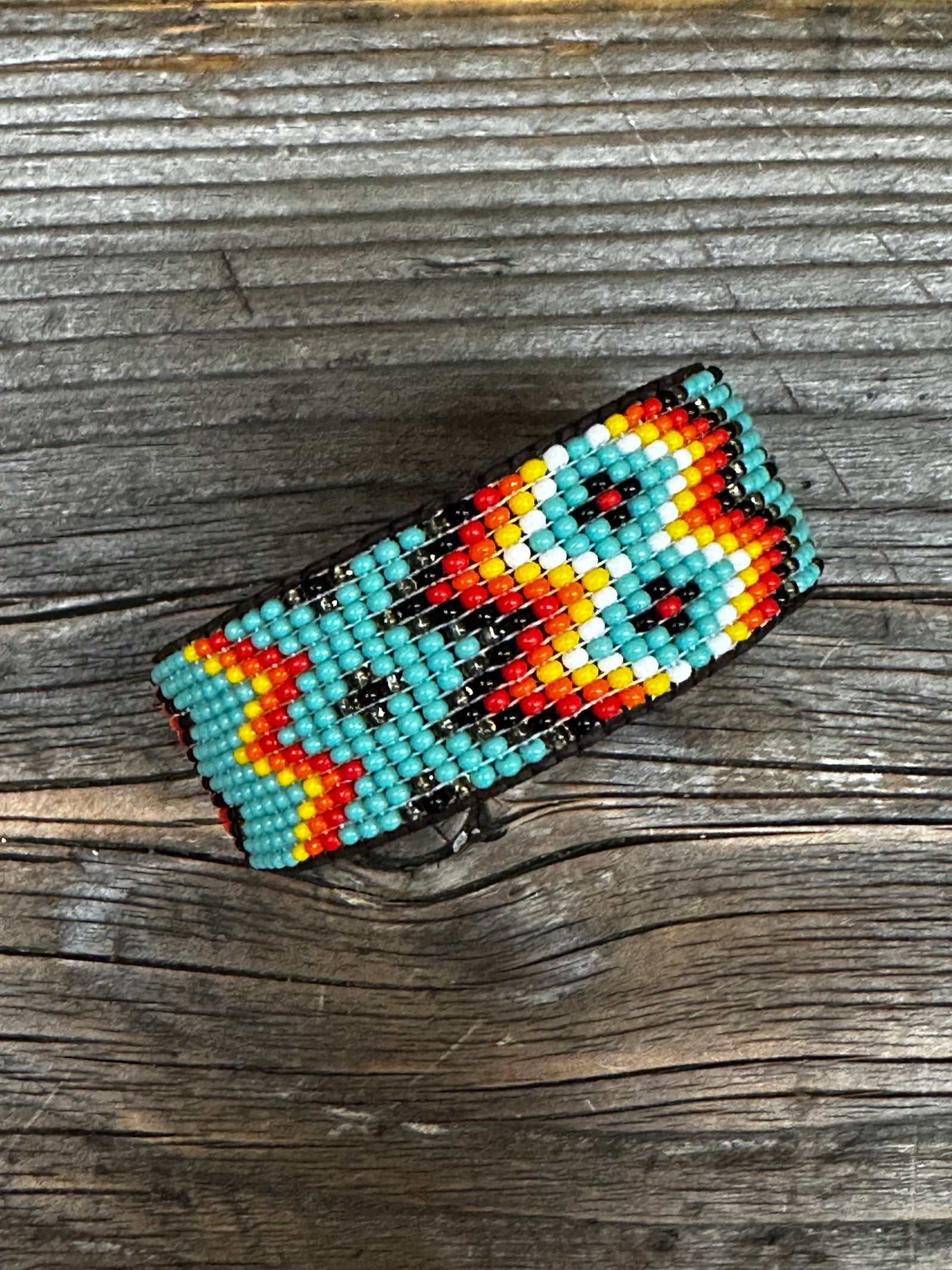 Kaqchi Turquoise Aztec Leather Cuff Bracelet