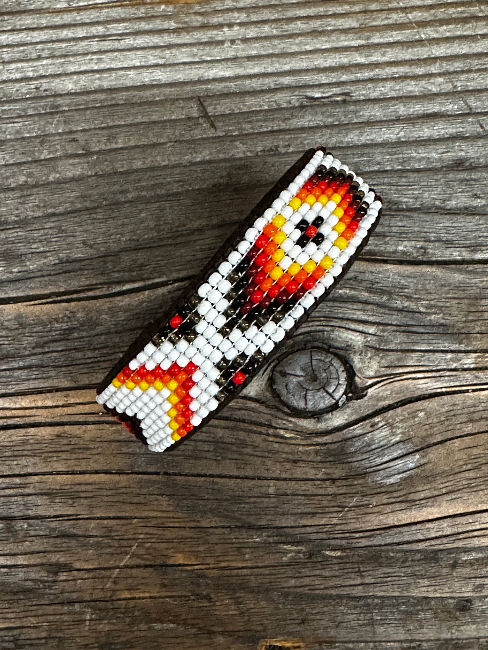 Kaqchi White Native Leather Cuff Bracelet