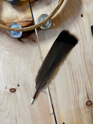Leather Wrapped Hat Feather