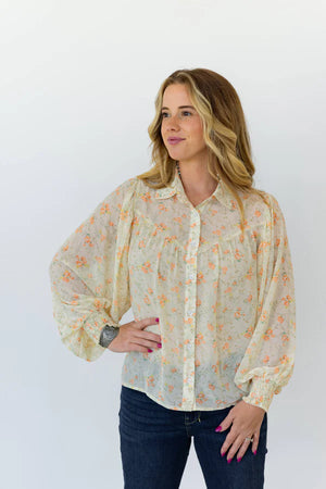 Spring Fling Floral Yoke Blouse