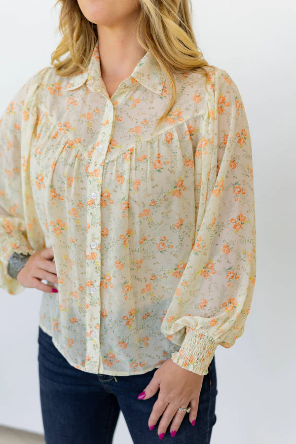 Spring Fling Floral Yoke Blouse