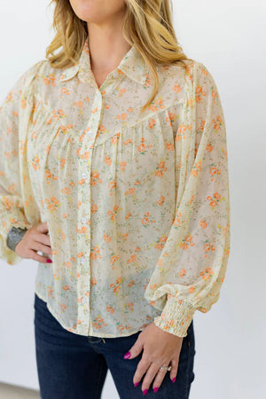 Spring Fling Floral Yoke Blouse