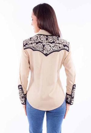 Fast Lane Embroidered Snap Front Blouse