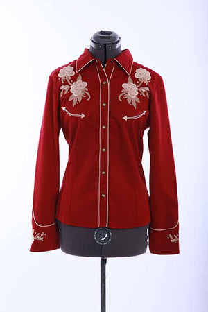 Lay Lady Lay Embroidered Floral Pearl Snap Button Up Blouse