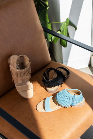 Fringe Star Sandal in Teal (DS) NM