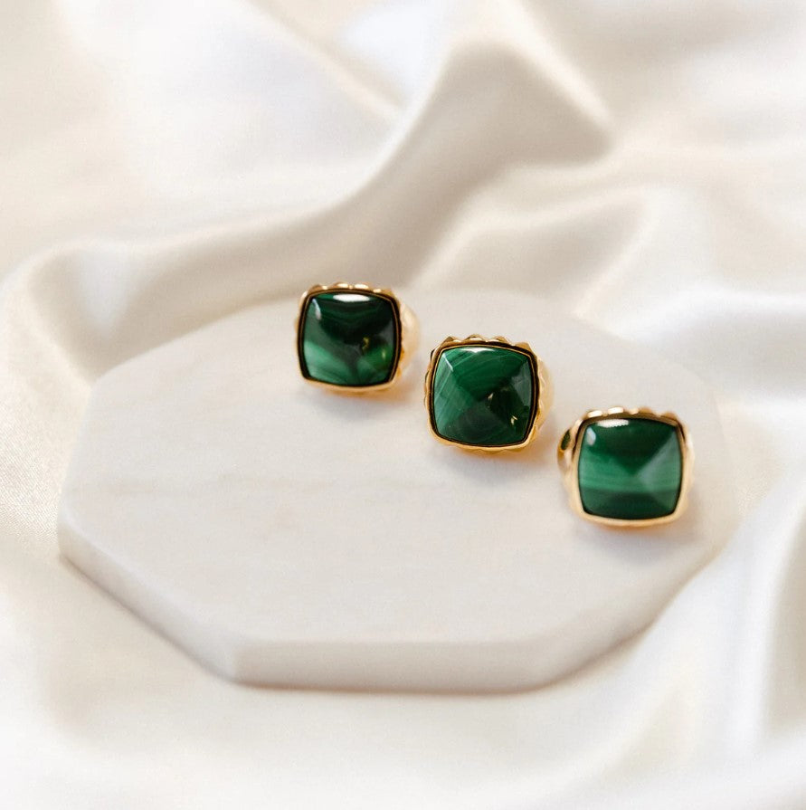 Erin Fader Malachite Pyramid Ring