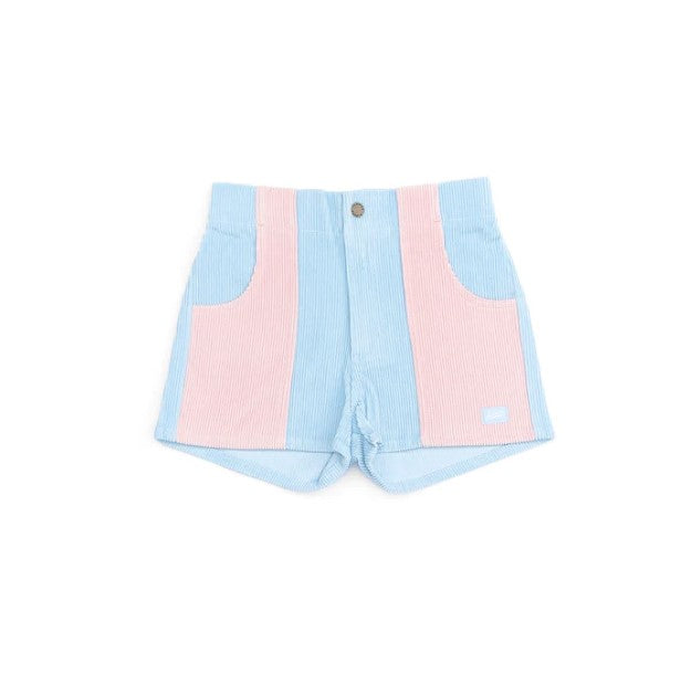 Hammies Two-Tone Shorts- Powder Blue/Pink