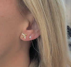 Fly Away Gold Stud Earrings