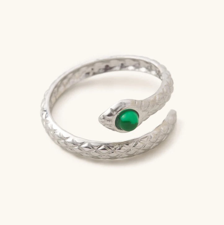 Emerald Snake Ring