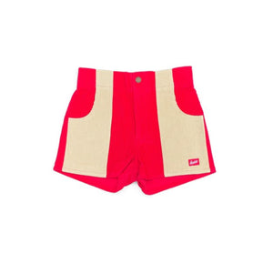 Hammies Two-Tone Shorts- Red/Sand