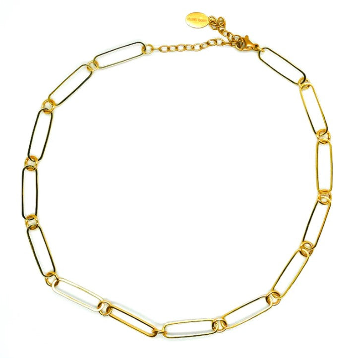 Ellie Gold Paperclip Chain Choker Necklace