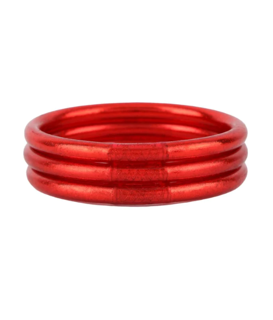 BuDhaGirl Crimson All Weather Bangles® (AWB®) - Serenity Prayer - Set Of 3