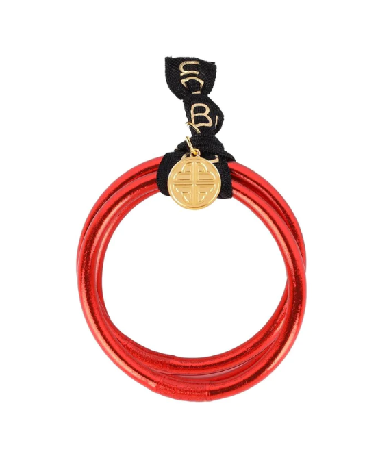 BuDhaGirl Crimson All Weather Bangles® (AWB®) Serenity Prayer Set