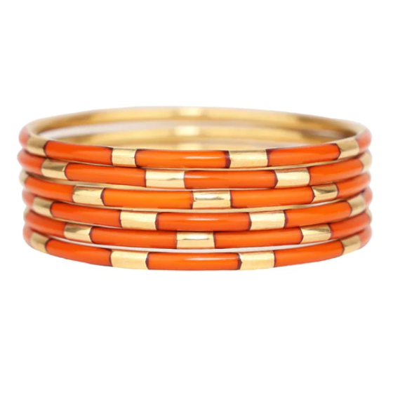 BuDhaGirl Veda Bangles - Burnt Orange - Set of 6